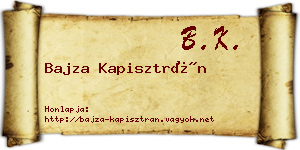 Bajza Kapisztrán névjegykártya